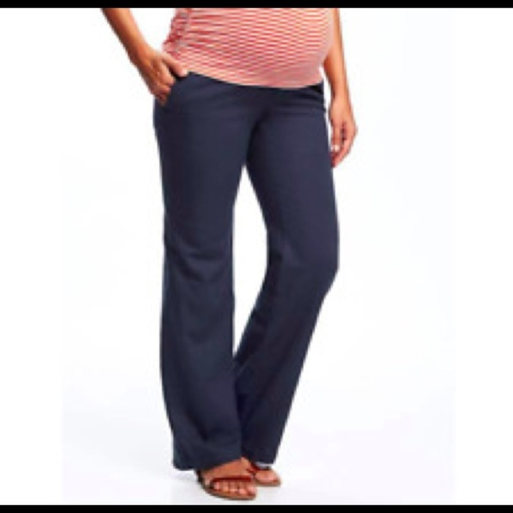 NWT OLD NAVY Maternity Linen Navy Blue pants